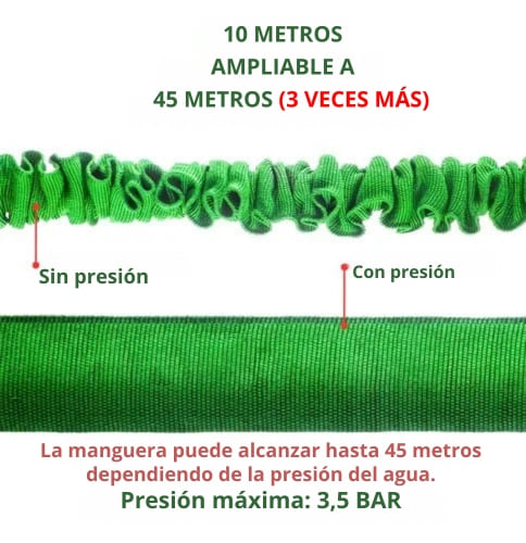 Manguera Mágica 45M – ¡Compra 1 y recibe Boquilla de 7 Modos + Adaptador Antigoteo GRATIS!