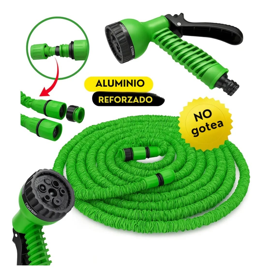 Manguera Mágica 45M – ¡Compra 1 y recibe Boquilla de 7 Modos + Adaptador Antigoteo GRATIS!
