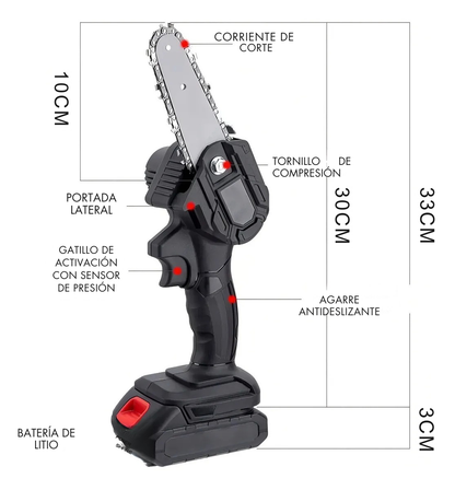 Mini Motosierra Portátil 2 en 1™ ¡Compra HOY y recibe Maleta Profesional + Batería Extra GRATIS!